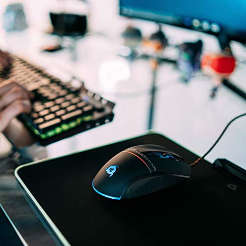 KLIM™ RGB Alfombrilla de Ratón Chroma – Material de Alta Precisión – Efectos de Luces - Múltiples Modos - Gaming - para Jugadores [ Nueva 2020 Versión ]