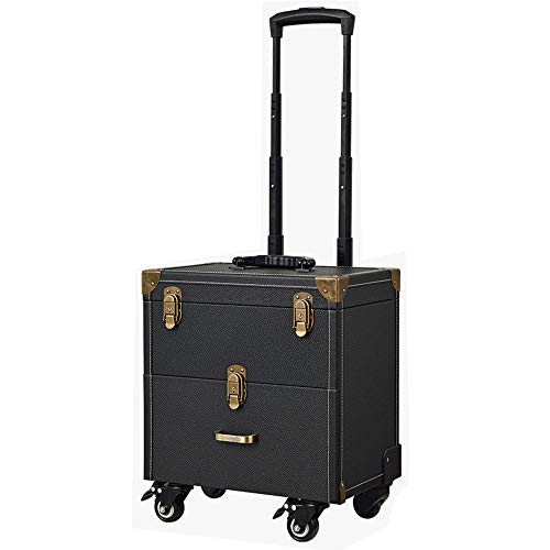 KLMP Estuche Cosmético Maleta Estuche De Belleza Peluquería Multifuncional Profesional Estuche Cosmético Tipo Carro con Cuatro Ruedas Giratorias,Purple