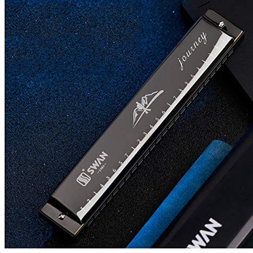 KMDSM Clave de armónica de C armónica polifónica de 24 orificios con estuche de alta resistencia for jugadores profesionales, principiantes, estudiantes, regalos for niños: negro, azul, rojo