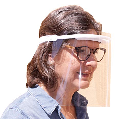 KMINA PRO - Pantalla Protección Facial Transparente (Pack x10 uds), Visera Protección Facial, Protector Facial con Separación y Agujeros de Ventilación, Pantalla Protectora Cara, Fabricado en España