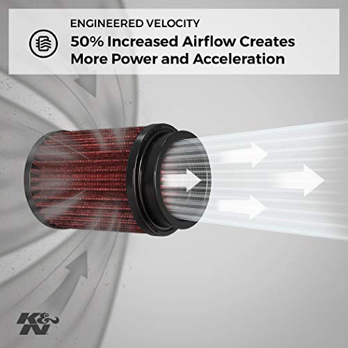 K&N RG-1001RD Filtro Universal, Cromado Coche y Moto