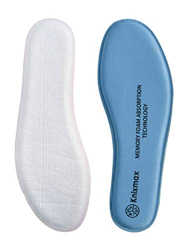 Knixmax Plantillas Memory Foam para Zapatos de Mujer y Hombre, Plantillas Confort Amortiguadoras Cómodas y Flexibles para Trabajo, Deportes, Caminar, Senderismo, EU37 (UK 4) Azul