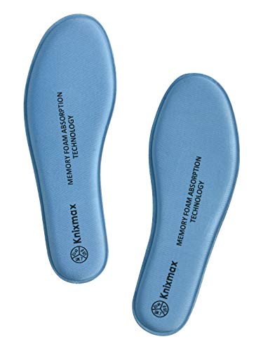 Knixmax Plantillas Memory Foam para Zapatos de Mujer y Hombre, Plantillas Confort Amortiguadoras Cómodas y Flexibles para Trabajo, Deportes, Caminar, Senderismo, EU37 (UK 4) Azul