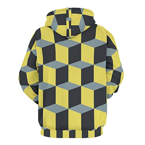 Knowikonwn Unisex 3D Sudaderas Retro - Colorido Suelto Comodidad Uniforme Blanco6 l