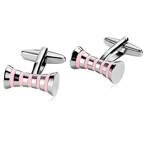 KNSAM - Gemelos Hombre Acero inoxidable Mancuernas de barra Rosa letra para el regalo de boda del negocio Para los hombres