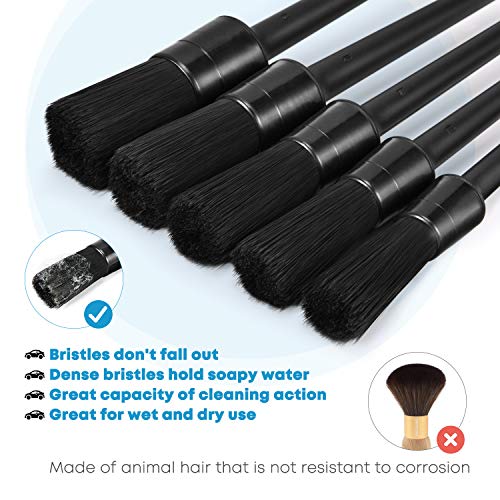 Kohree 9 Piezas Kit Limpieza Coche Herramientas de Lavado de Auto Car Detailing Pincel Limpieza Coche Auto Car Detailing Brush Set Interior y Exterior de Coche, Motor, Emblemas, Ventilación de Aire