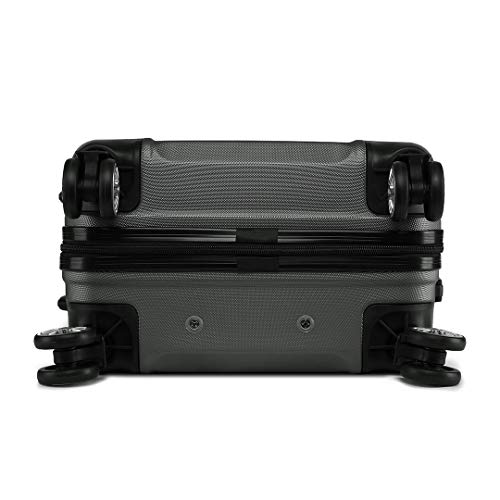 Kono Maleta de Cabina de ABS de 20 Pulgadas con Diseño Esculpido en Horizontal,4 Ruedas,55x40x22cm(Gris)