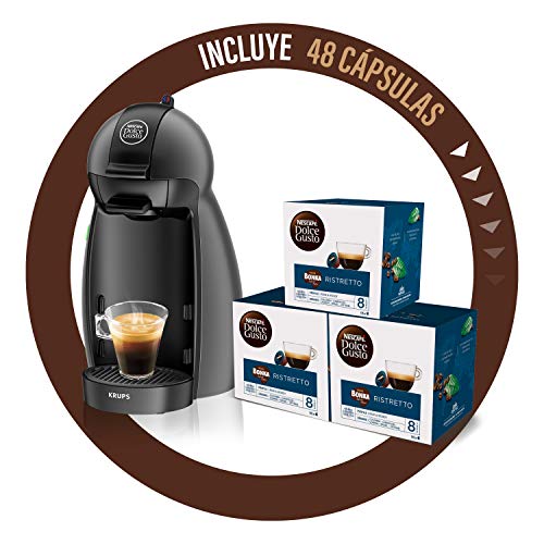 Krups KP100B Cafetera Dolce Gusto y NESCAFÉ Dolce Gusto Café BONKA, Pack de 3 x 16 Cápsulas