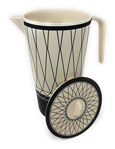 Kucly Jarra de Agua de Fibras de Bambú, Libre de BPA, Biodegradable, Antibacteriano / 1,5 L, Estilo Naif, certificados UE (Naif Style)