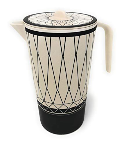 Kucly Jarra de Agua de Fibras de Bambú, Libre de BPA, Biodegradable, Antibacteriano / 1,5 L, Estilo Naif, certificados UE (Naif Style)