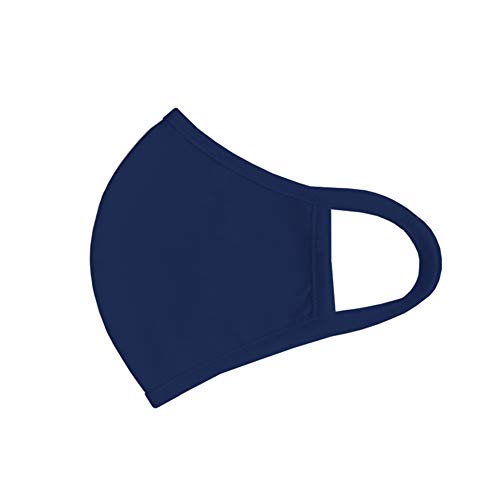 KUMUNDO - Mascarilla higiénica reutilizable certificada para 30 lavados - UNE0065 -Colores Lisos Hombres - Talla L (Marino)