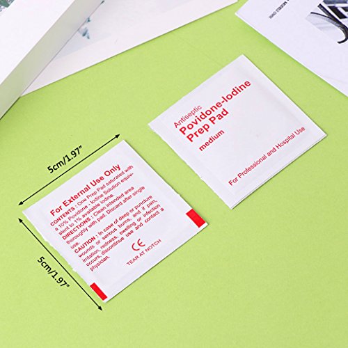 KunmniZ - 50 toallitas de limpieza para heridas de yodina antimicrobios para prevenir infecciones