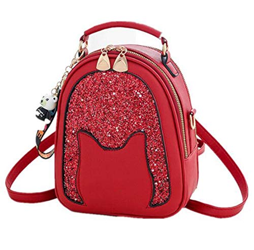 Kunze Mochila con Lentejuelas para Mujer, Bolso de Hombro de Cuero de PU, Mochila, Bolsos de Mano, Bolso de Hombro con Lentejuelas, Bolso de Mano, Mochila, Mochila