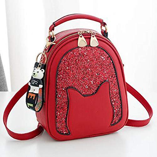 Kunze Mochila con Lentejuelas para Mujer, Bolso de Hombro de Cuero de PU, Mochila, Bolsos de Mano, Bolso de Hombro con Lentejuelas, Bolso de Mano, Mochila, Mochila
