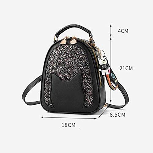 Kunze Mochila con Lentejuelas para Mujer, Bolso de Hombro de Cuero de PU, Mochila, Bolsos de Mano, Bolso de Hombro con Lentejuelas, Bolso de Mano, Mochila, Mochila