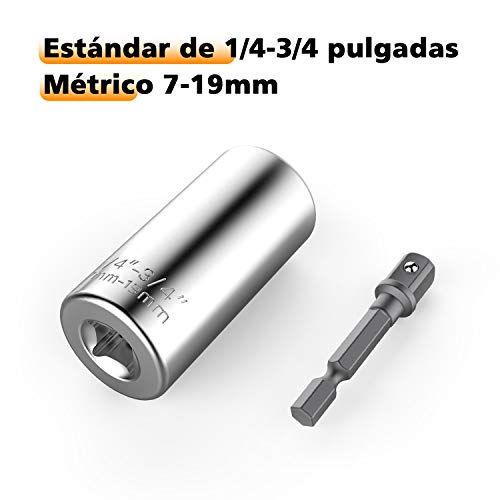 Kusonkey Llave de Tubo Universal, multifucional llave de vaso de acero al cromo vanadio para tuercas 7-19mm, multiusos y robusto kits de herramientas de reparación profesional para Taladro eléctrico