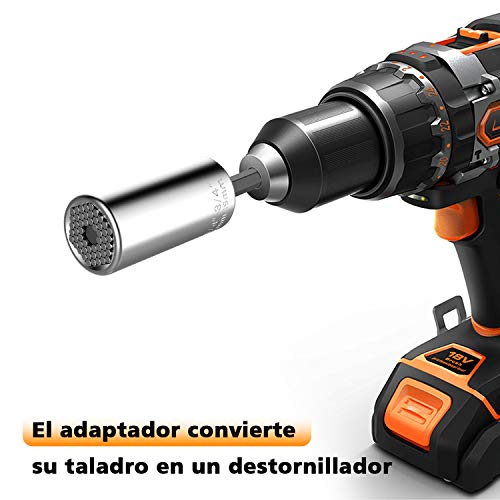 Kusonkey Llave de Tubo Universal, multifucional llave de vaso de acero al cromo vanadio para tuercas 7-19mm, multiusos y robusto kits de herramientas de reparación profesional para Taladro eléctrico