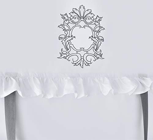 Kutti Cortina Romana Siena con Lazos romántico Volante Bordado Algodon Ancho ca. 100 x Altura 100 cm