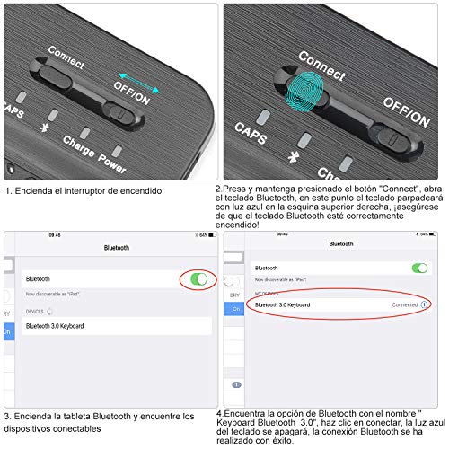 KVAGO Teclado con Funda para iPad Pro 11 2020/2018,Bluetooth Teclado Diseño en Español(Incluyen el ñ) con Inteligente Ultrafino Anti-Scratch Cover Funda para iPad Pro 11 2020/2018,Negro