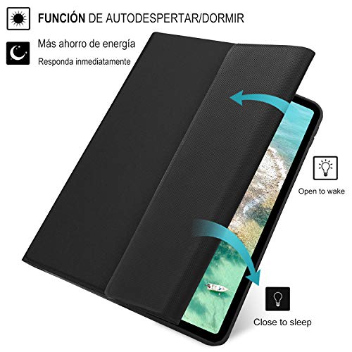 KVAGO Teclado con Funda para iPad Pro 11 2020/2018,Bluetooth Teclado Diseño en Español(Incluyen el ñ) con Inteligente Ultrafino Anti-Scratch Cover Funda para iPad Pro 11 2020/2018,Negro