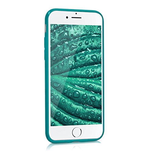 kwmobile Funda Compatible con Apple iPhone 7/8 / SE (2020) - Carcasa de TPU Silicona - Protector Trasero en petróleo Mate