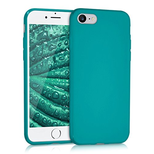 kwmobile Funda Compatible con Apple iPhone 7/8 / SE (2020) - Carcasa de TPU Silicona - Protector Trasero en petróleo Mate