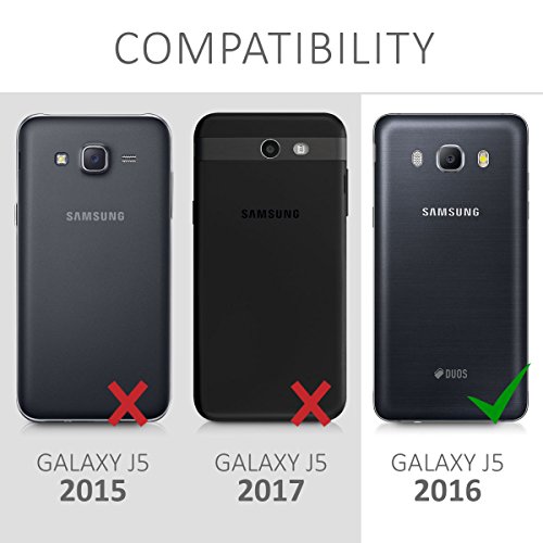 kwmobile Funda Compatible con Samsung Galaxy J5 (2016) DUOS - Carcasa de TPU Silicona - Protector Trasero en Negro Mate