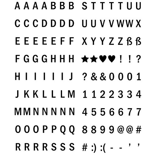 kwmobile Set de Letras para Caja de luz A6-126 símbolos y números - para Caja cinematográfica - Set complementario en Negro