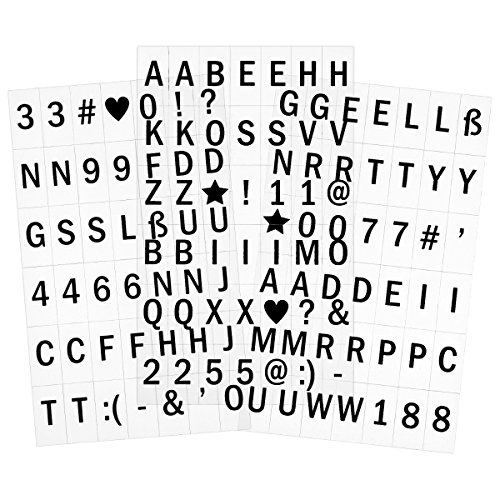 kwmobile Set de Letras para Caja de luz A6-126 símbolos y números - para Caja cinematográfica - Set complementario en Negro