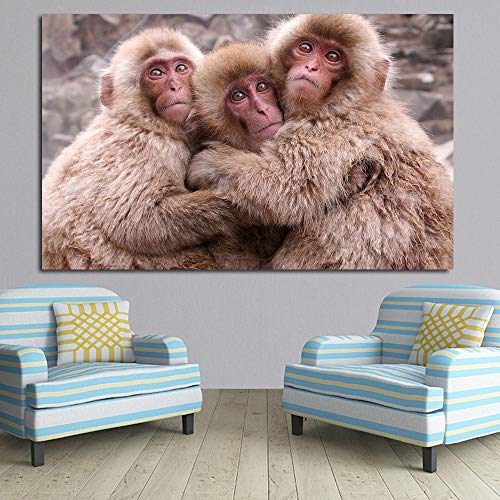 KWzEQ Arte de la Pared Lienzo Mono Blanco y Negro Carteles e Impresiones murales Modernos para la decoración del hogar de la Sala de Estar,Pintura sin Marco,50X75cm