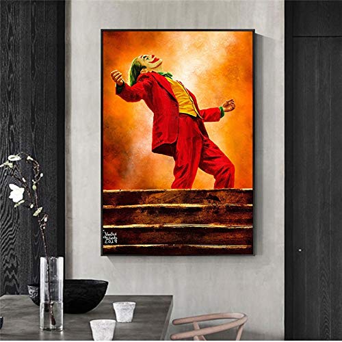 KWzEQ Cartel de la Pared de la decoración del hogar del Payaso de la Estrella de Cine, Arte Mural de la Moda en la Lona,30X45cm,Pintura sin Marco