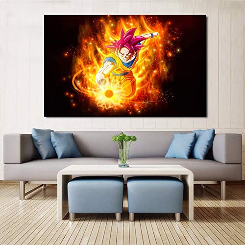 KWzEQ Imprimir en Lienzo Personaje de Dibujos Animados en póster de imágenes y Arte Decorativo para Sala de estar60x90cmPintura sin Marco