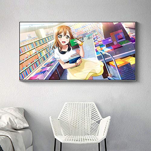 KWzEQ Póster de Anime Mural de niña decoración de Lienzo Moderna impresión de Arte decoración de habitación de niña en casa,60X120cm,Pintura sin Marco
