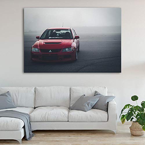 KXKY Vehículos Mitsubishi Lancer Evolution VIII Carteles e Impresiones de Coches clásicos Pinturas de Arte en Lienzo para decoración de habitación 20X30 Pulgadas sin Marco