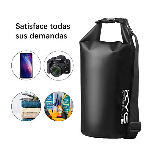 KYG Bolsa Estanca Impermeable 10L Set de Mochila Estanca con Funda de Móvil y Bolsa de Cintura, Bolsa Seca para Playa y Deportes al Aire Kayak Senderismo Esquí Pesca Escalada Camping