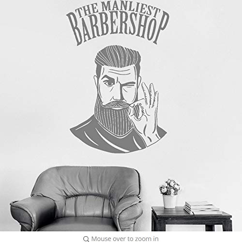 Kyzaa Newly Men Barbershop Sign Pegatinas De Pared Mural Barber Shop Logo Sticker Ventana Poster Decal Decor Vinilo Decorativo Para Peluquería