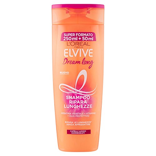 L 'Oréal Paris Elvive Liso Keratina [MK] Shampoo vellutante para pelo liso de contorno, 300 ml – [unidades 6]