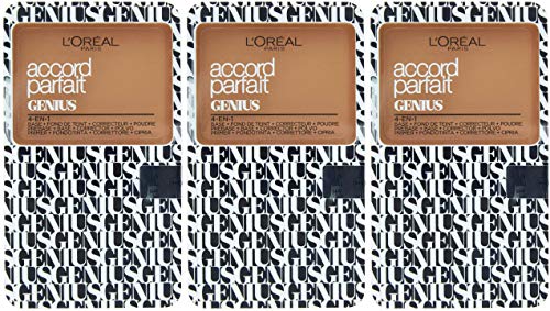 L 'Oréal Paris Make Up Designer – Accord Parfait Genius Compact 4 en 1 – 5 N arena – Lote de 3