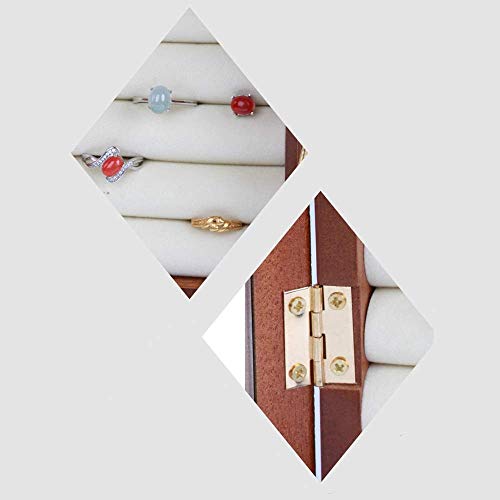 L-YINGZON Elemento de Almacenamiento de Madera de Brown Retro joyería Caja de Almacenamiento de los Pendientes del Collar de la Caja cosmética mamá Abuela Mujer Regalo Dos Doble