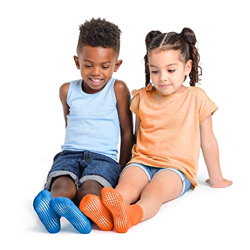 LA Active Calcetines Deportivos Antideslizantes - 6 Pares - Bebé Niño Pequeño Infante Recién Nacido Chicos Chicas Anti Deslizante/Patinazos (Arcoíris, 12-36 Meses)