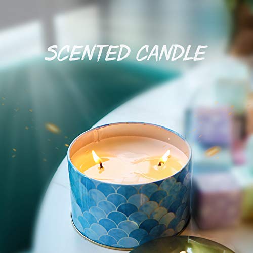 LA BELLEFÉE Velas Perfumadas Grande Arománticas Decorativas Dos Pabilos Aromaterapia 100% Cera de Soja Regalos Cumpleaños San Valentín Navidad Festivales - Lino