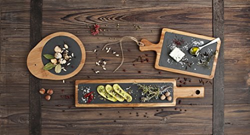 La Bouchée Aram 7550010-Tabla Rectangular, Pizarra 55 x 12 x 2 cm, Color Marron y Negro, Madera, 25.5 cm