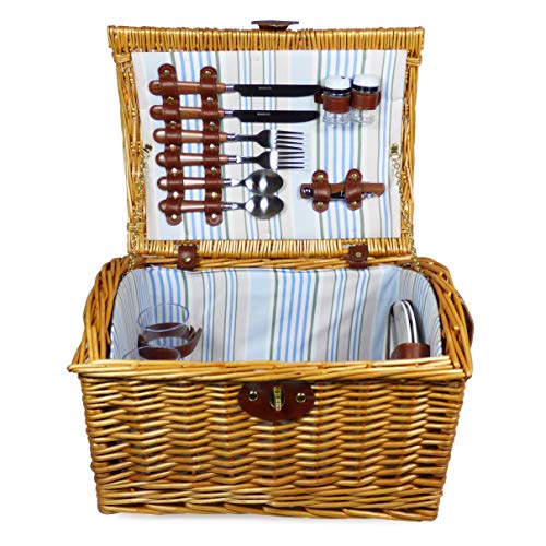 La cesta Newgrove y crema kleenair Picnic manta - 2 personas touslescadeaux bestdeal con descodificación y correa de hombro por bien lanosidad Regalos para Navidad -, madres día, San Valentín, regalos, cumpleaños, hombres, él, papá, ella, mamá, gracias, a