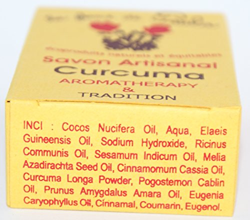 La ferme de Paula - Jabón de cúrcuma, 75 g, producto de comercio justo
