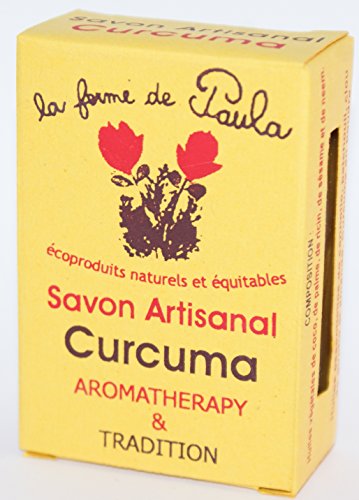 La ferme de Paula - Jabón de cúrcuma, 75 g, producto de comercio justo