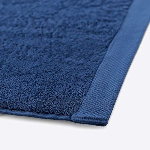 LA MALLORQUINA Toallas Basic LM - Toalla 100% algodón Peinado - Toallas de Baño - Gran Capacidad de absorción y Resistente al Lavado Azul, Toalla Lavabo - 50x100cm