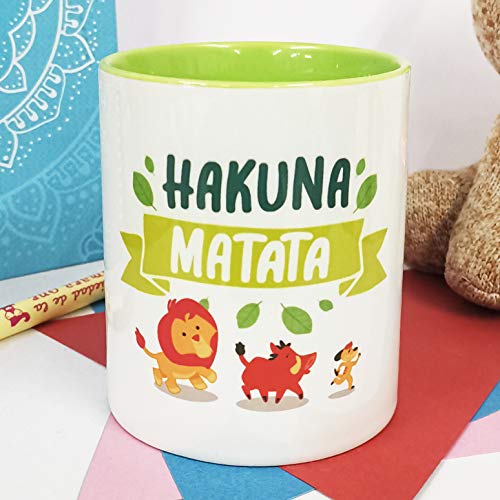 La Mente es Maravillosa - Taza con Frase y dibujo. Regalo original y gracioso (Hakuna matata) Taza Rey león con dibujos