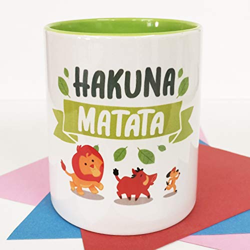 La Mente es Maravillosa - Taza con Frase y dibujo. Regalo original y gracioso (Hakuna matata) Taza Rey león con dibujos
