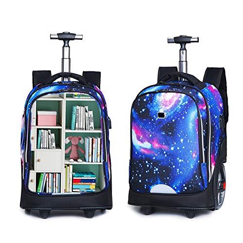 La Mochila Trolley Estudiante Rueda Grande Puede Subir escaleras, de los niños los niños y niñas de Equipaje Bolsa Grande de Capacidad (Color : B)