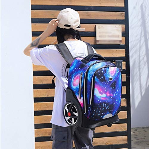 La Mochila Trolley Estudiante Rueda Grande Puede Subir escaleras, de los niños los niños y niñas de Equipaje Bolsa Grande de Capacidad (Color : B)